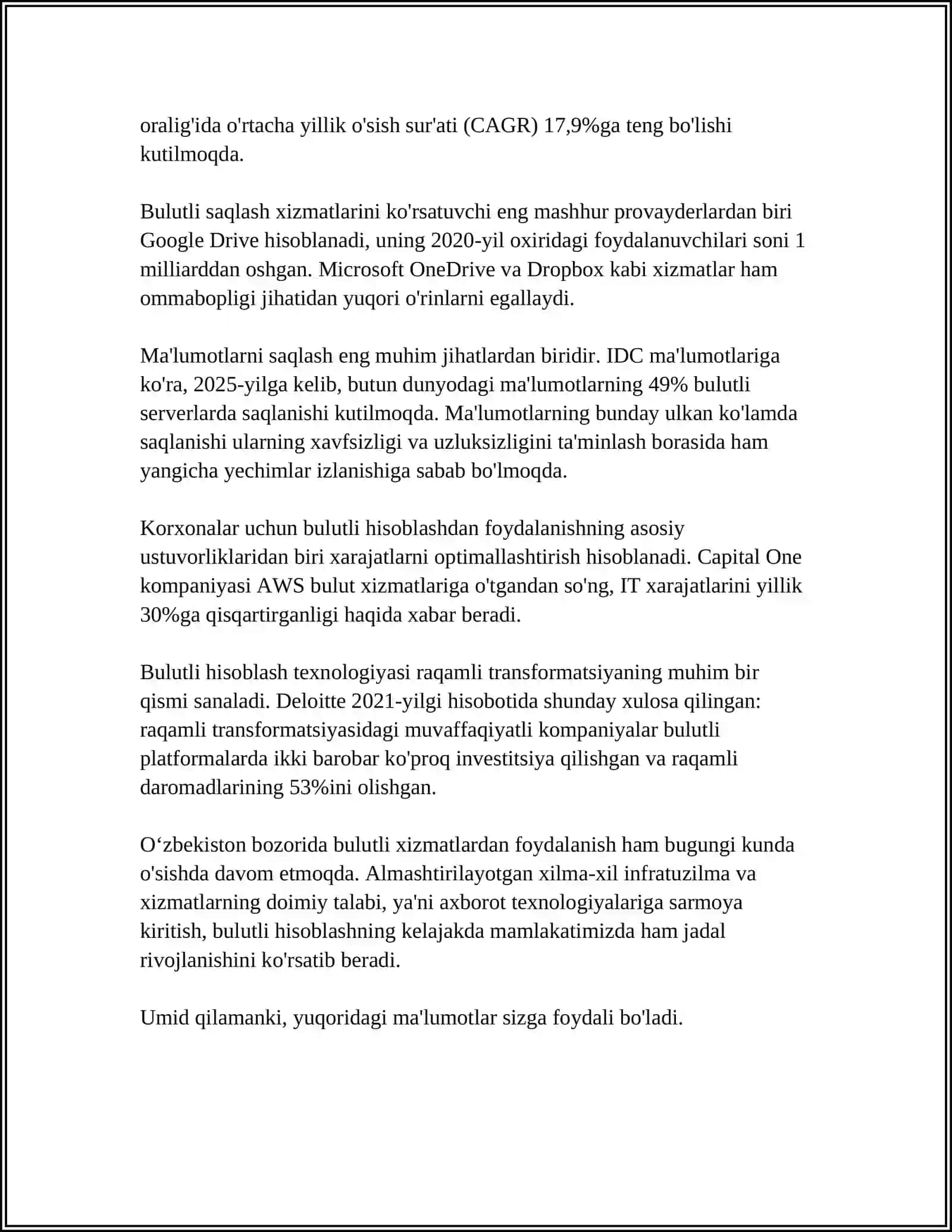 BULUTLI TEXNALOGIYALAR 4