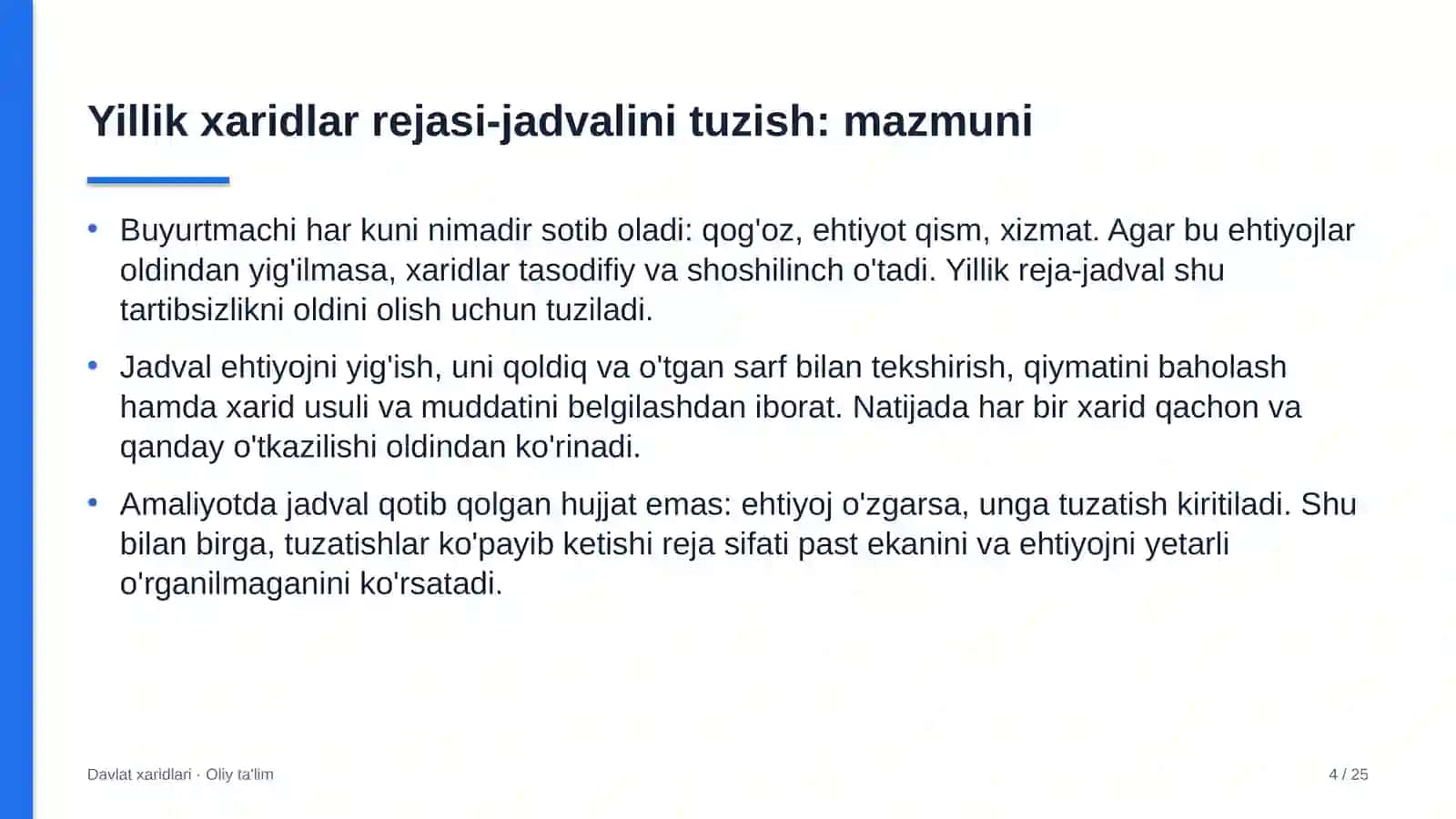 turistik axborot markazlarida yillik xaridlar rejasi jadvalini tuzish 9258 4
