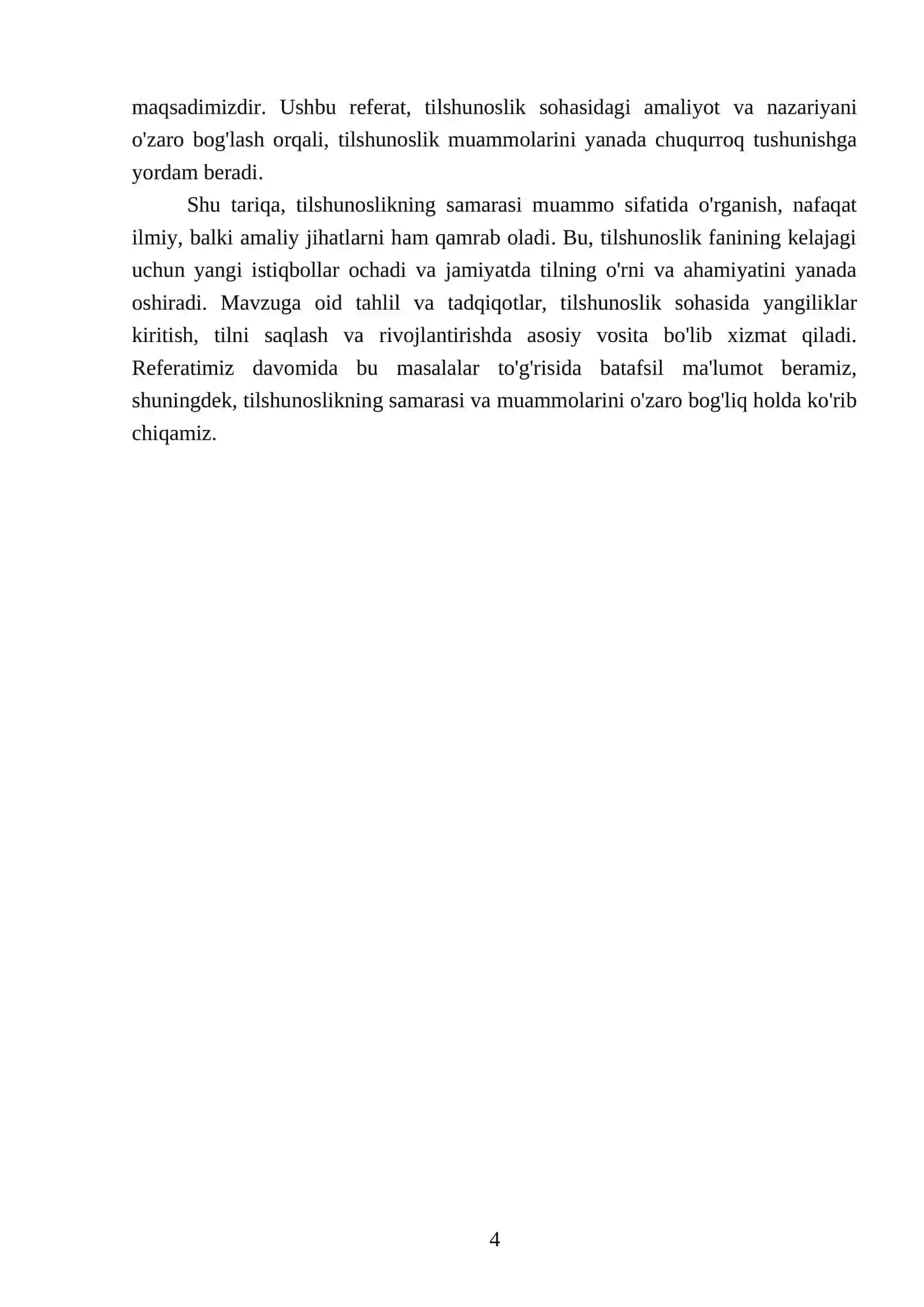 Tilshunoslikning samarasi muammo sifatida 4