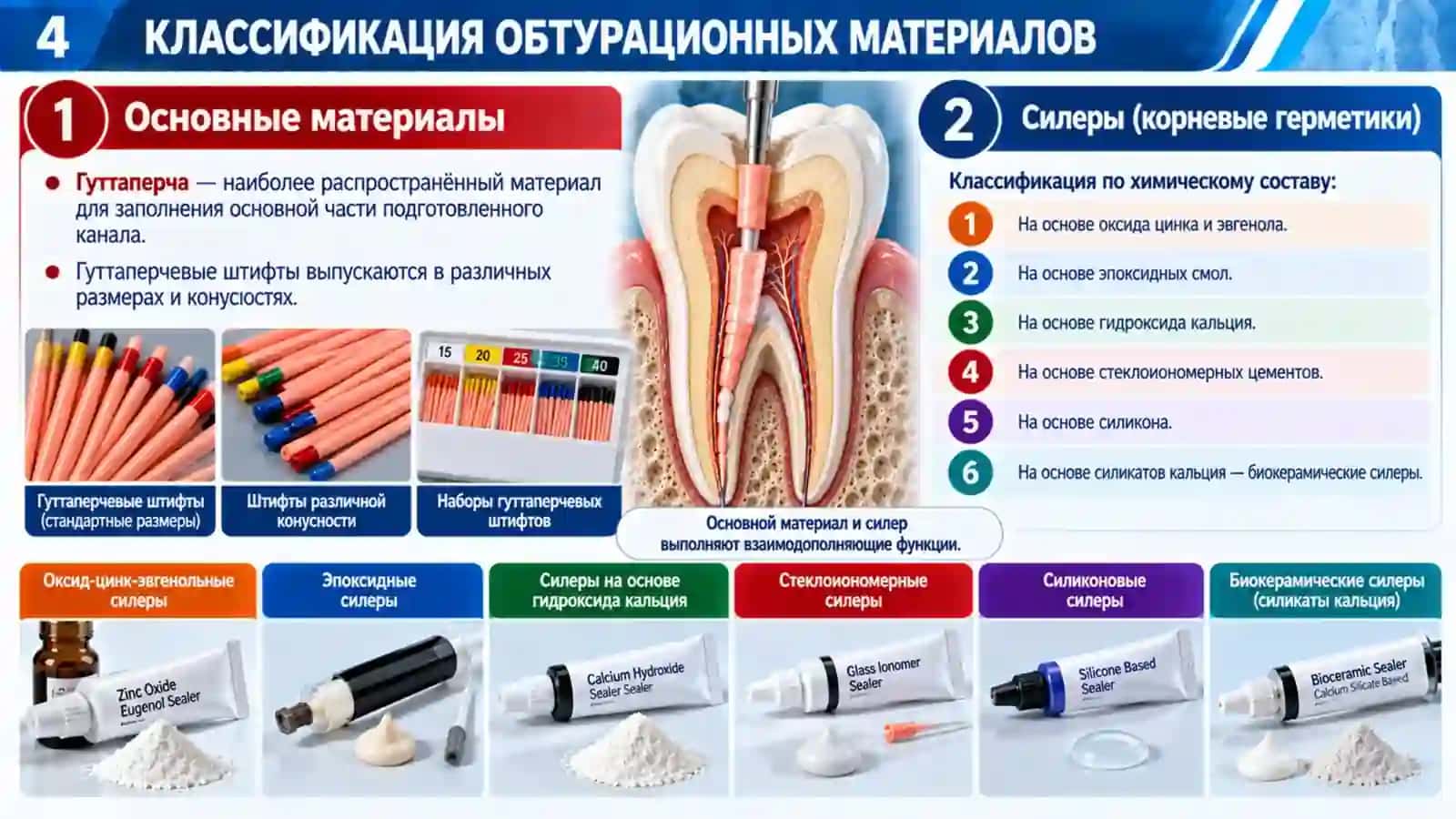 Материалы для постоянного пломбирования корневых каналов — Эндодонтия | Презентация PPTX 4