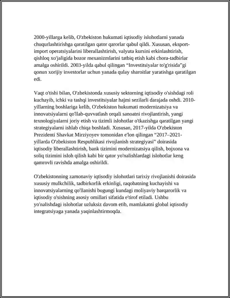IQTISODIY ISLOHOTLAR, XUSUSIY MULKCHILIKNING SHAKLLANISHI 4
