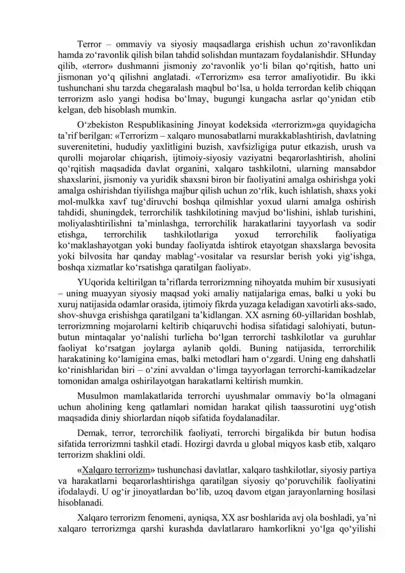 Dunyo hamjamiyatining ekstremizm va terrorizmga qarshi kurash tajribasi 4