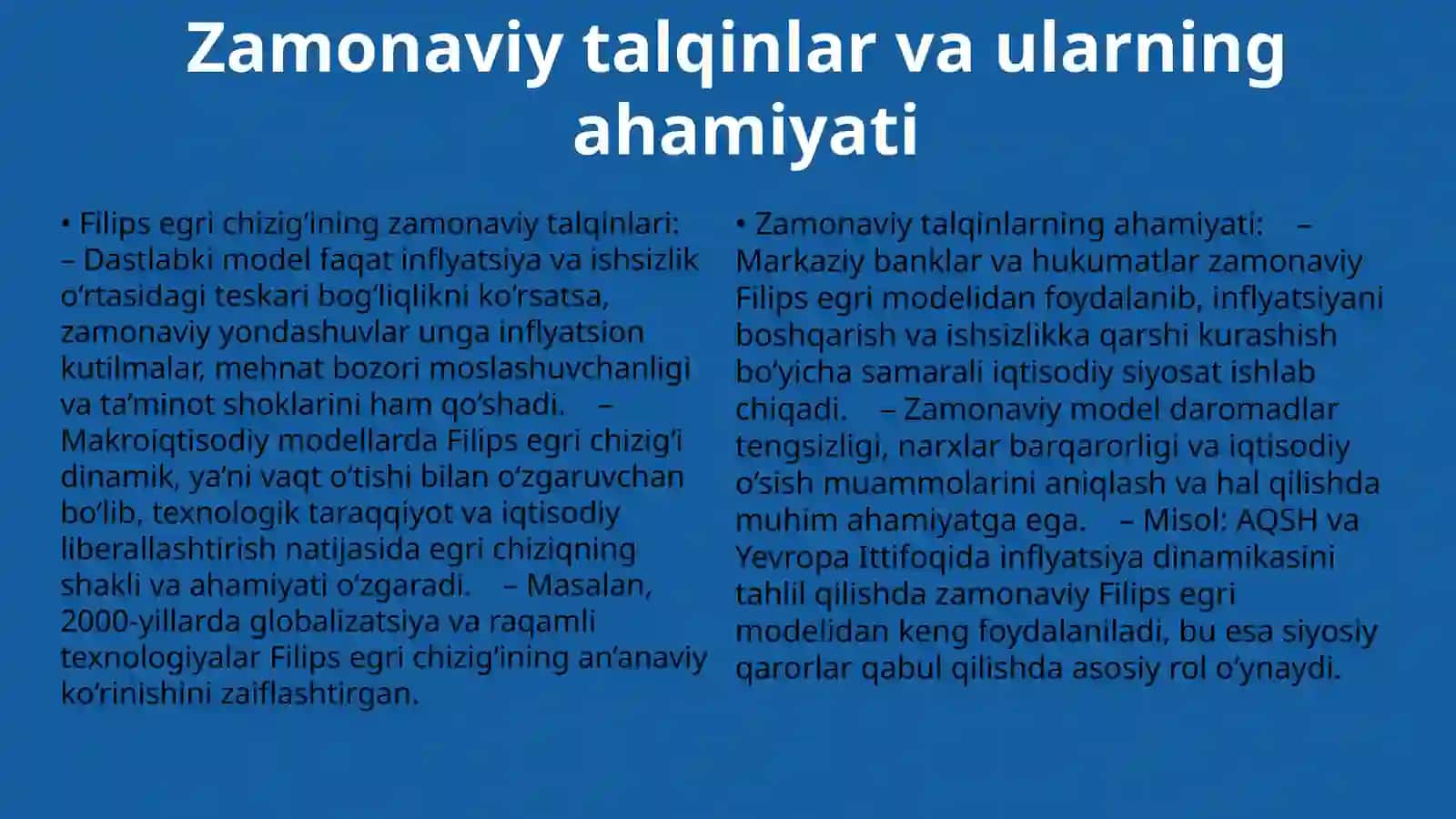 Filips egri chizigʻi Modelning zamonaviy talqini 4