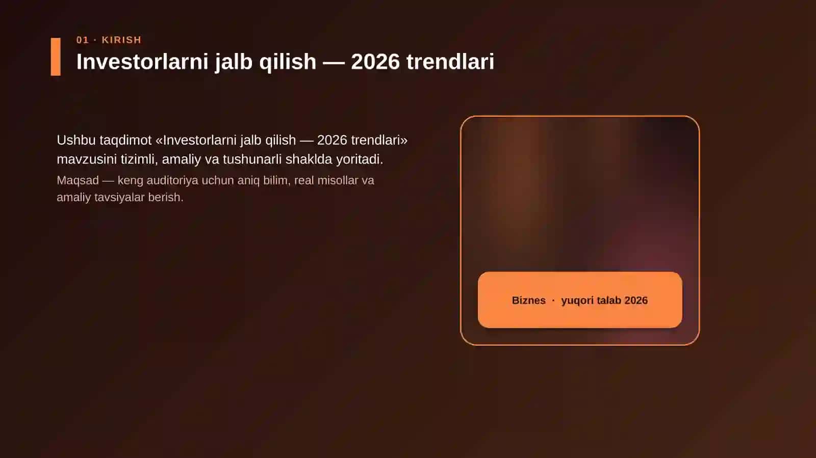 Investorlarni jalb qilish — 2026 trendlari 4