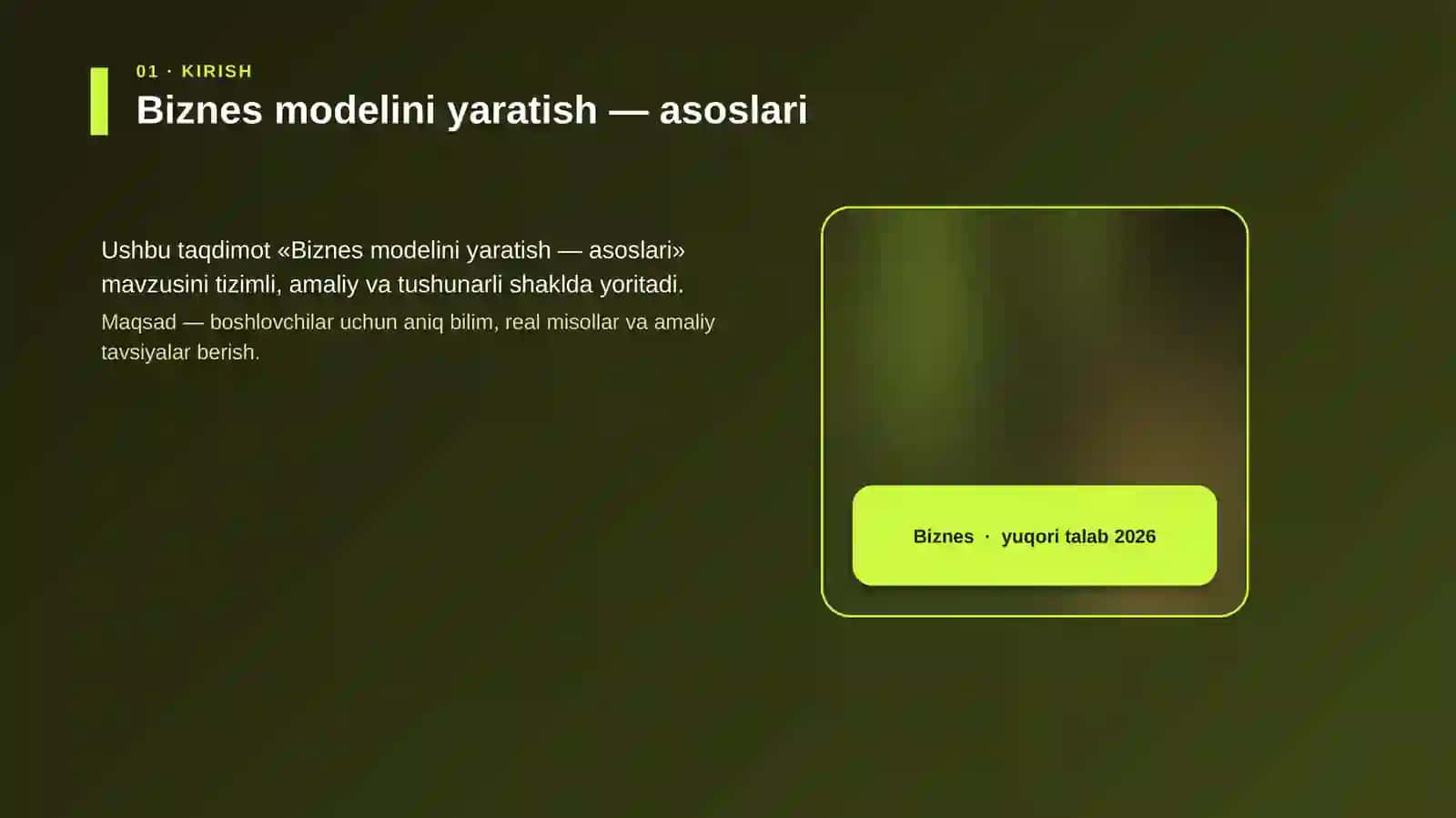 Biznes modelini yaratish — asoslari 4