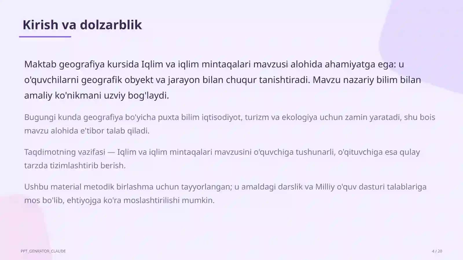 Iqlim va iqlim mintaqalari (6-sinf) 4