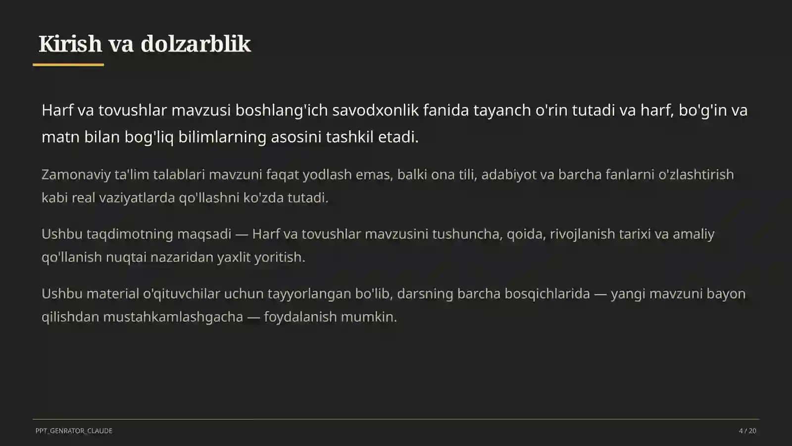 Harf va tovushlar (1-sinf) 4