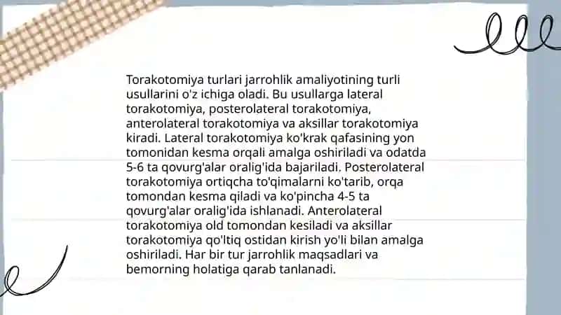 Torakotomiya xususiyatlari 4