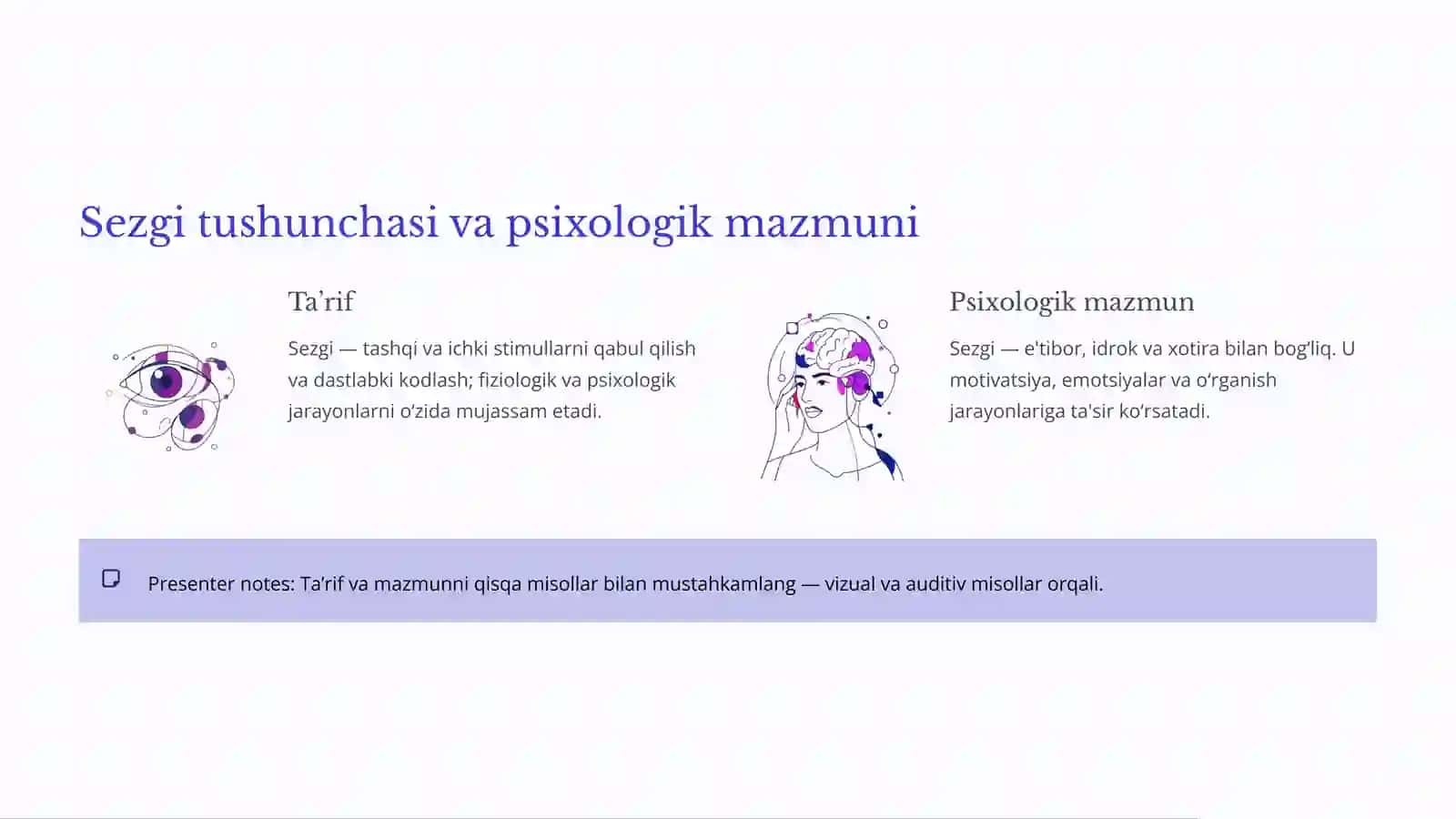 Sezgi qonuniyatlari bo‘yicha mulohazalar 4