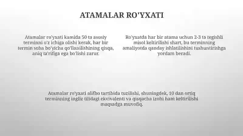 "Mutaxassisligim haqida" mikromavzu to'g'risida terminologik glossariy 4