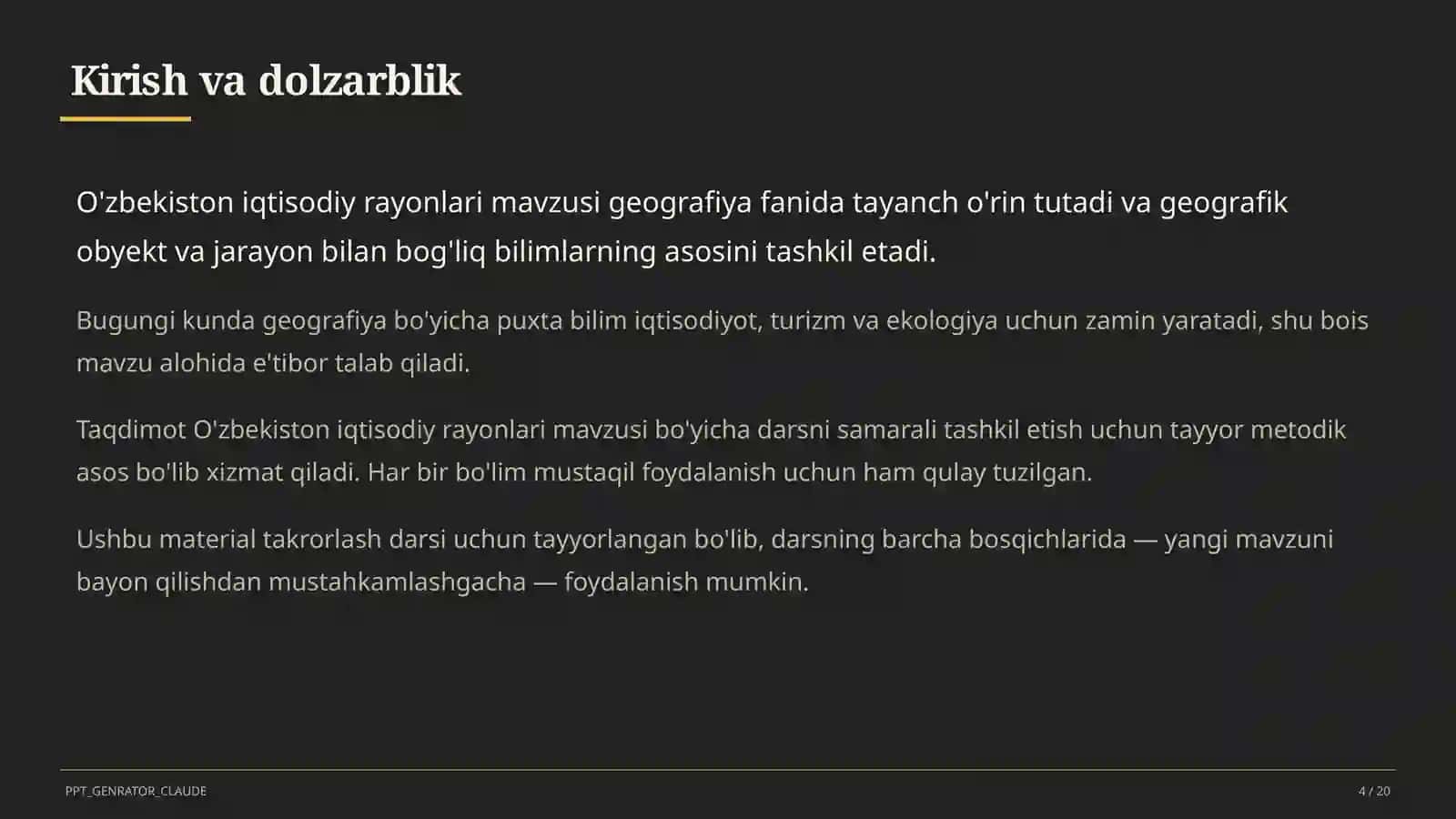 O'zbekiston iqtisodiy rayonlari (9-sinf) 4