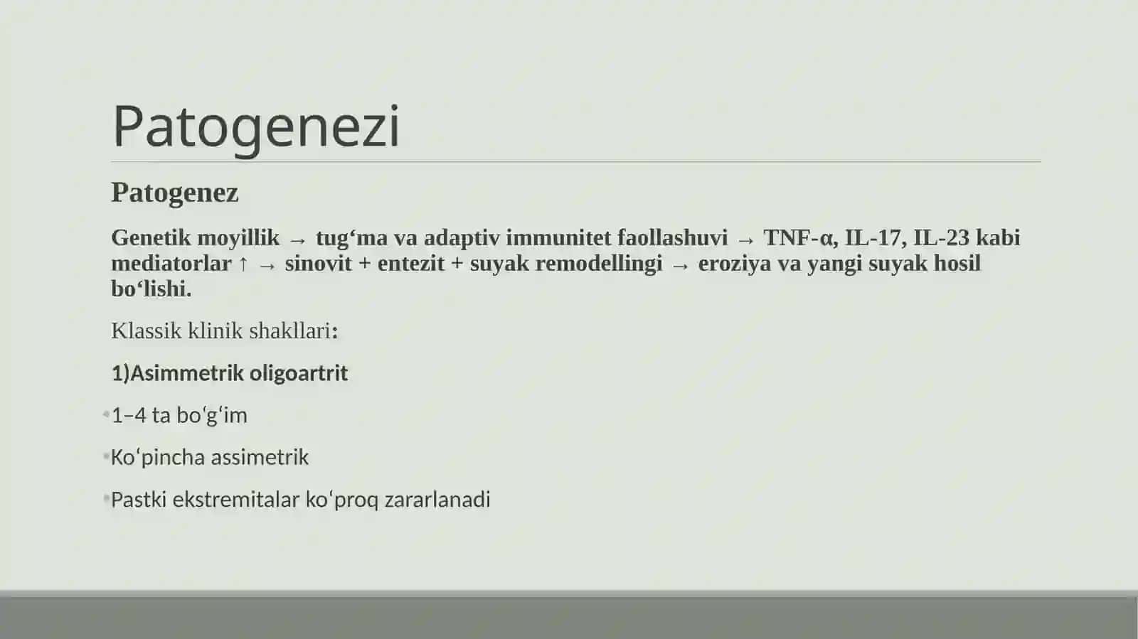 Psoriatik Artrit va Reaktive Artrit Taqdimoti 4
