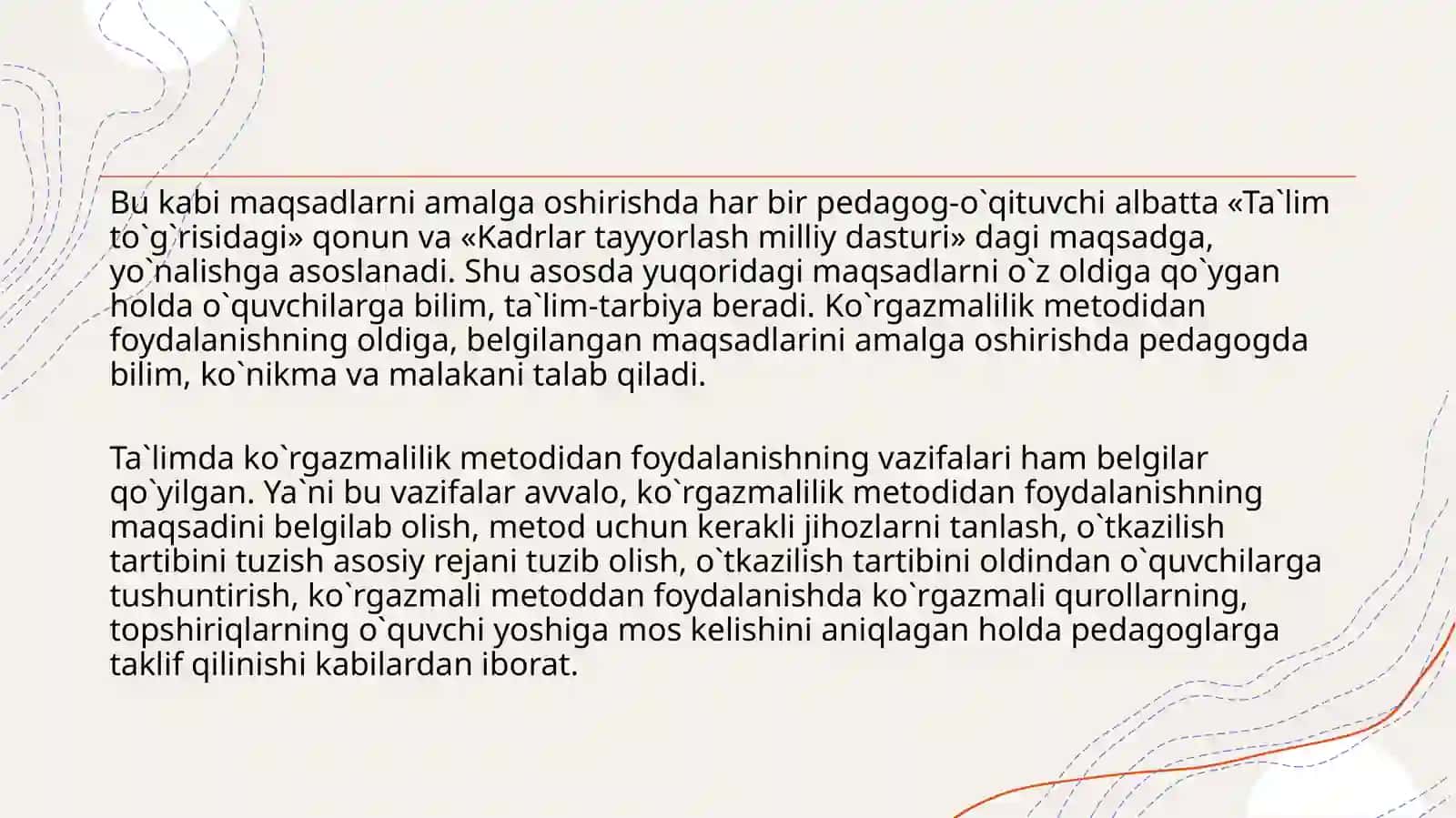 Pedagogik fanlarni o'qitishda ta'limning ko'rgazmali metodlaridan foydalanish yo'llari 4
