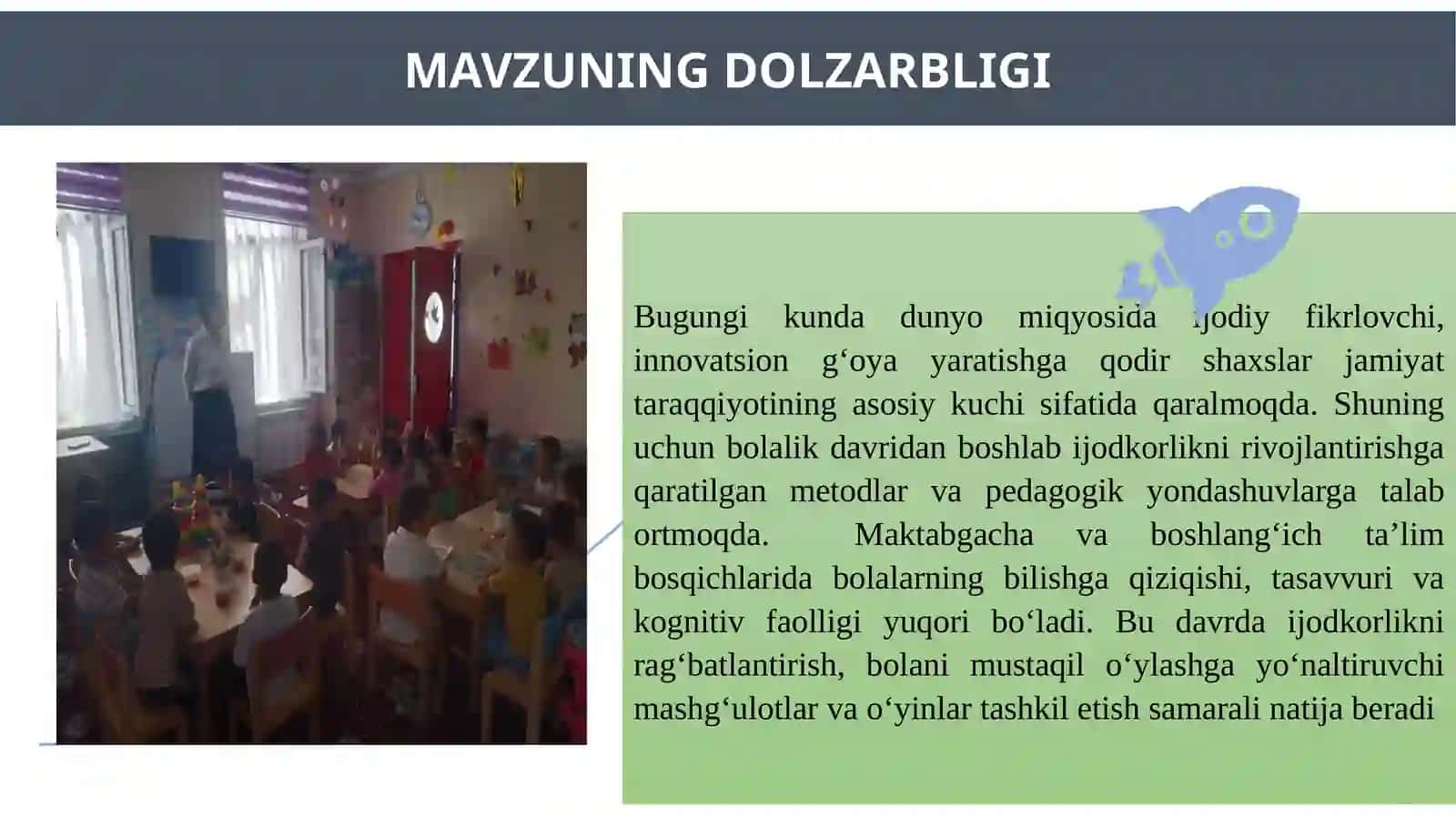 Bolalarning ijodkorlik va mustaqil fikrlashini o'rganish metodlari 4