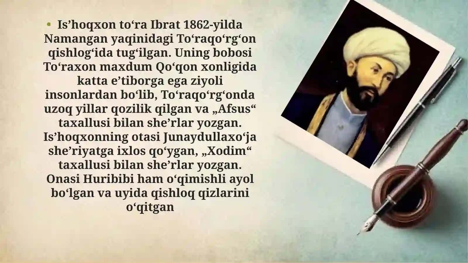 Is’hoqxon Ibratning hayoti va ijodi 4