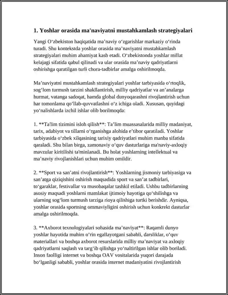 YANGI ÒZBEKISTONDA AMALGA OSHIRILAYOTGAN MA'NAVIY ÒZGARISHLAR 4