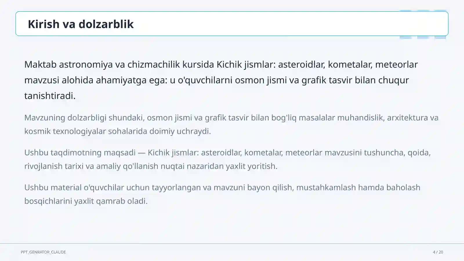 Astronomiya va chizmachilik (8– 11) 4