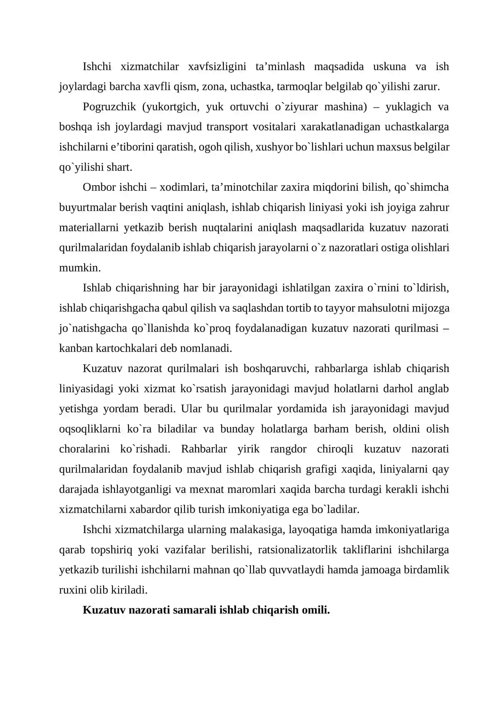 Zamonaviy Ishlab Chiqarish Korxonalarida Ish Joyini Standarlashtirish Hamda Boshqaruvning Kuzatish Usullari 4