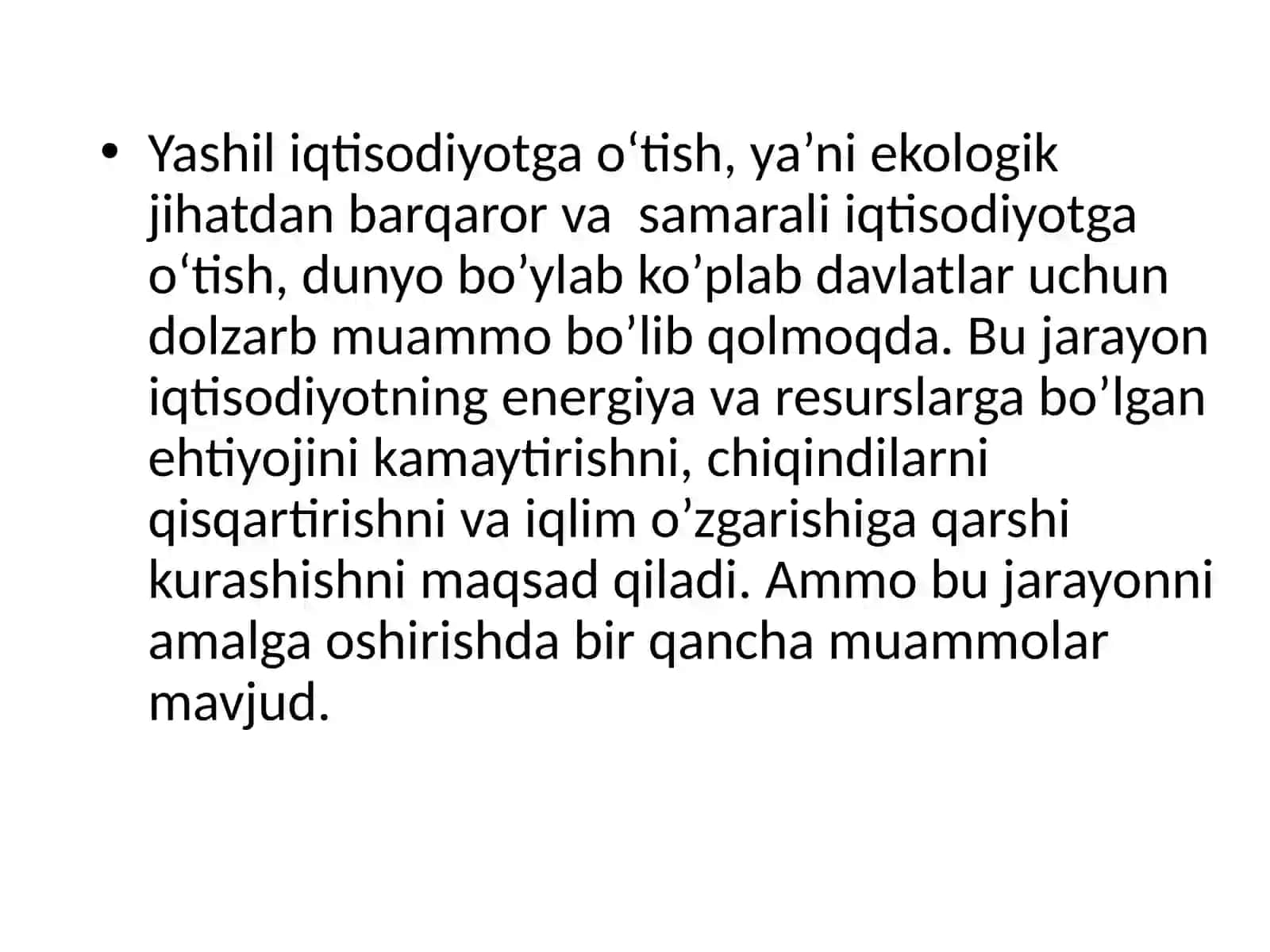 Yashil Iqtisodiyotga O'tish Jarayonidagi Muammolar 4