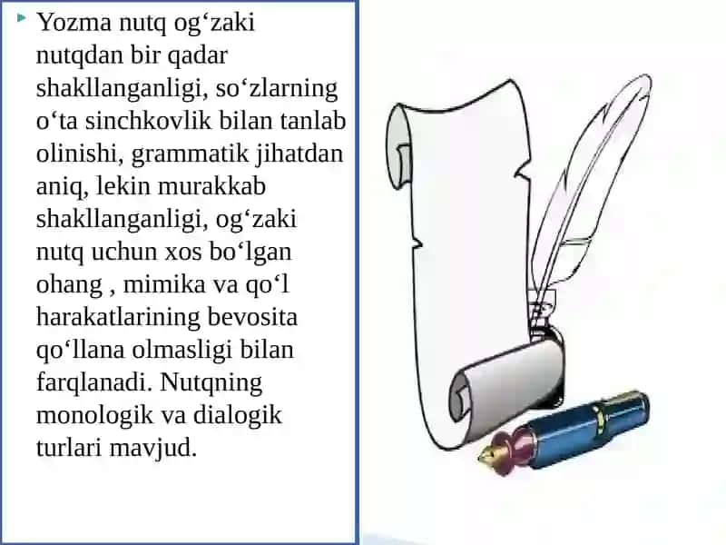 Yozma nutq va uning xususiyatlari 4