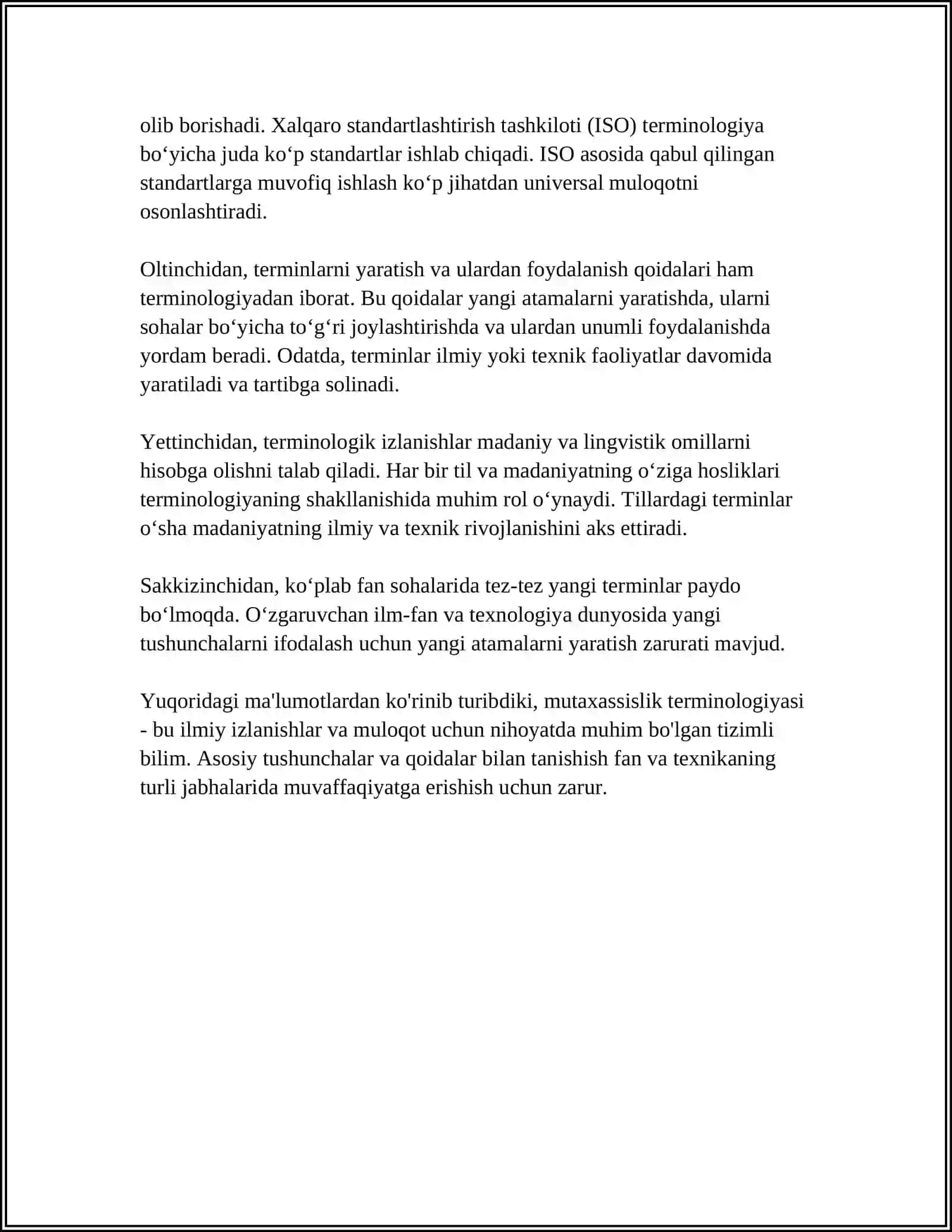 MUTAXASSISLIGIM HAQIDA MIKROMAVZU DOIRASIDA TERMINOLOGIK GLOSSARIY TUZISH 4