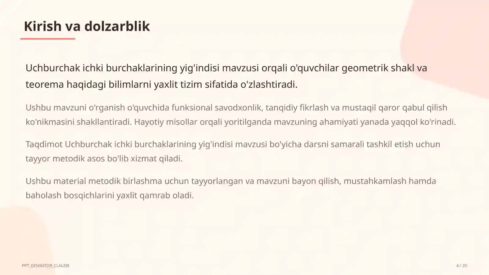 Uchburchak ichki burchaklarining yig'indisi (7-sinf) 4