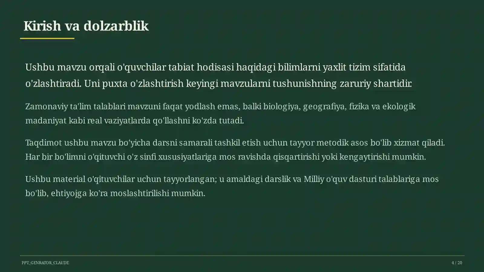 O'zbekistonning tabiiy zonalari: cho'l, tog', vodiy (4-sinf) 4