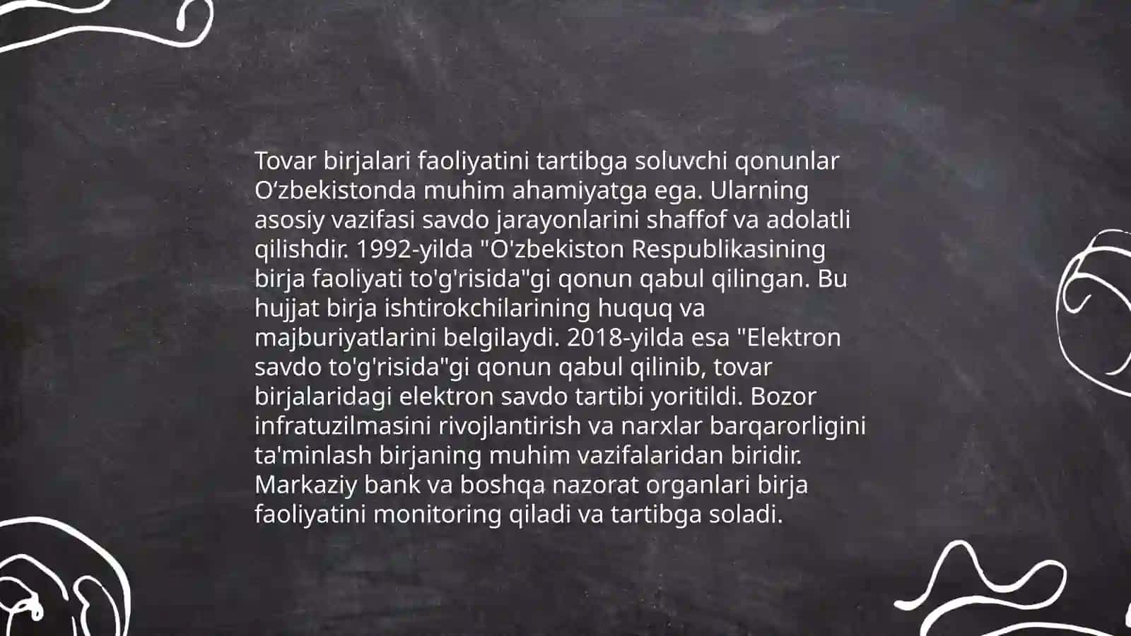 Tovar birjalarining huquqiy asoslari 4