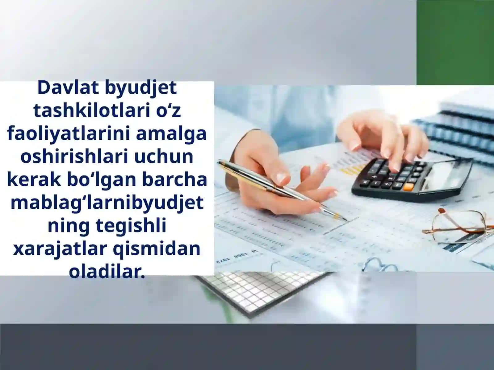 Byudjet huquqini davlat byudjeti mablag‘larini tashkil etish, taqsimlash va ulardan foydalanish bo‘yicha yuzaga keladigan ijtimoiy munosabatlarni tartibga soluvchi moliyaviy-huquqiy normalar majmuyi 4