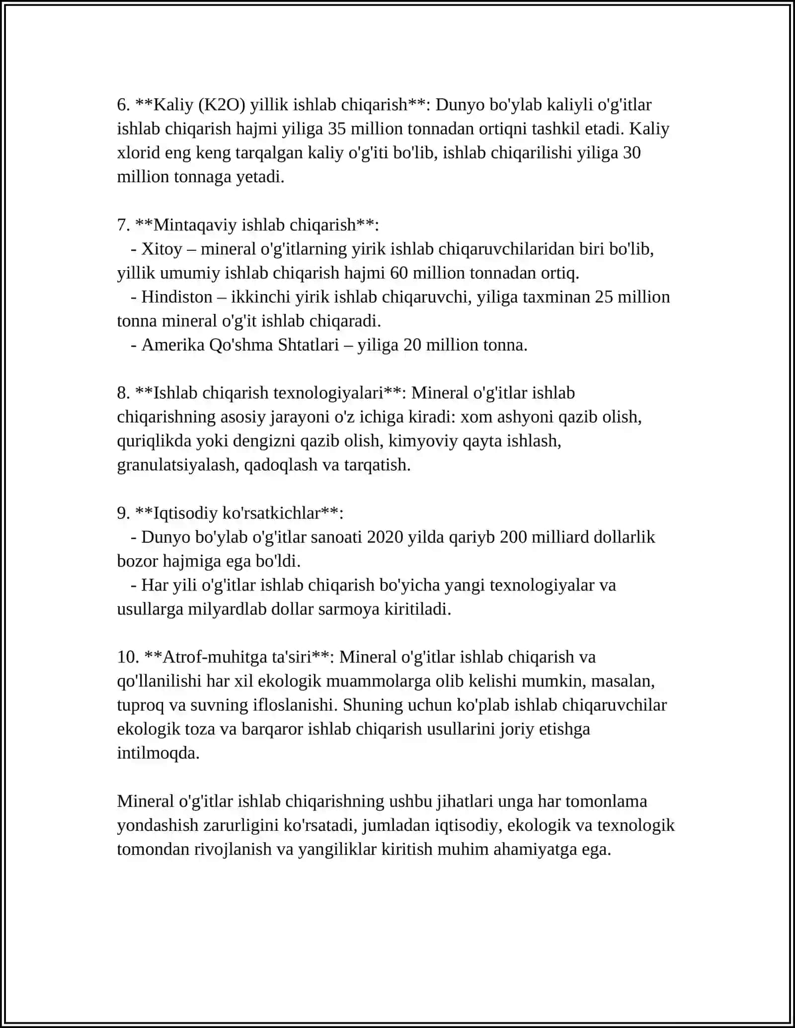 OʻZBEKISTONDA KIMYOVIY XOMASHYO XILLARI VA MANBALARI 4