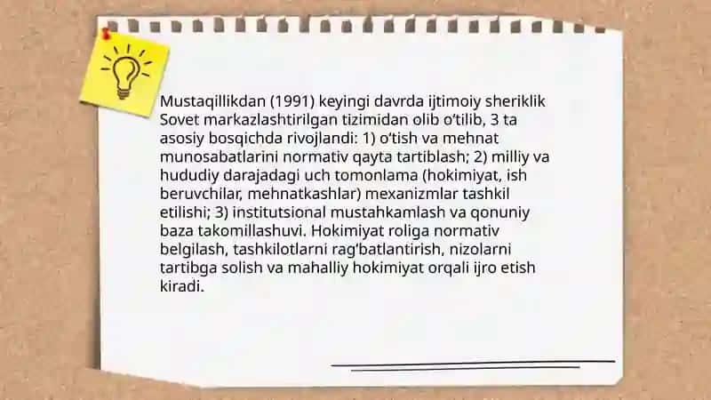 Ijtimoiy sheriklik tizimi:Hokimyat tuzilmalari bilan aloqalarni oʻrganish 4