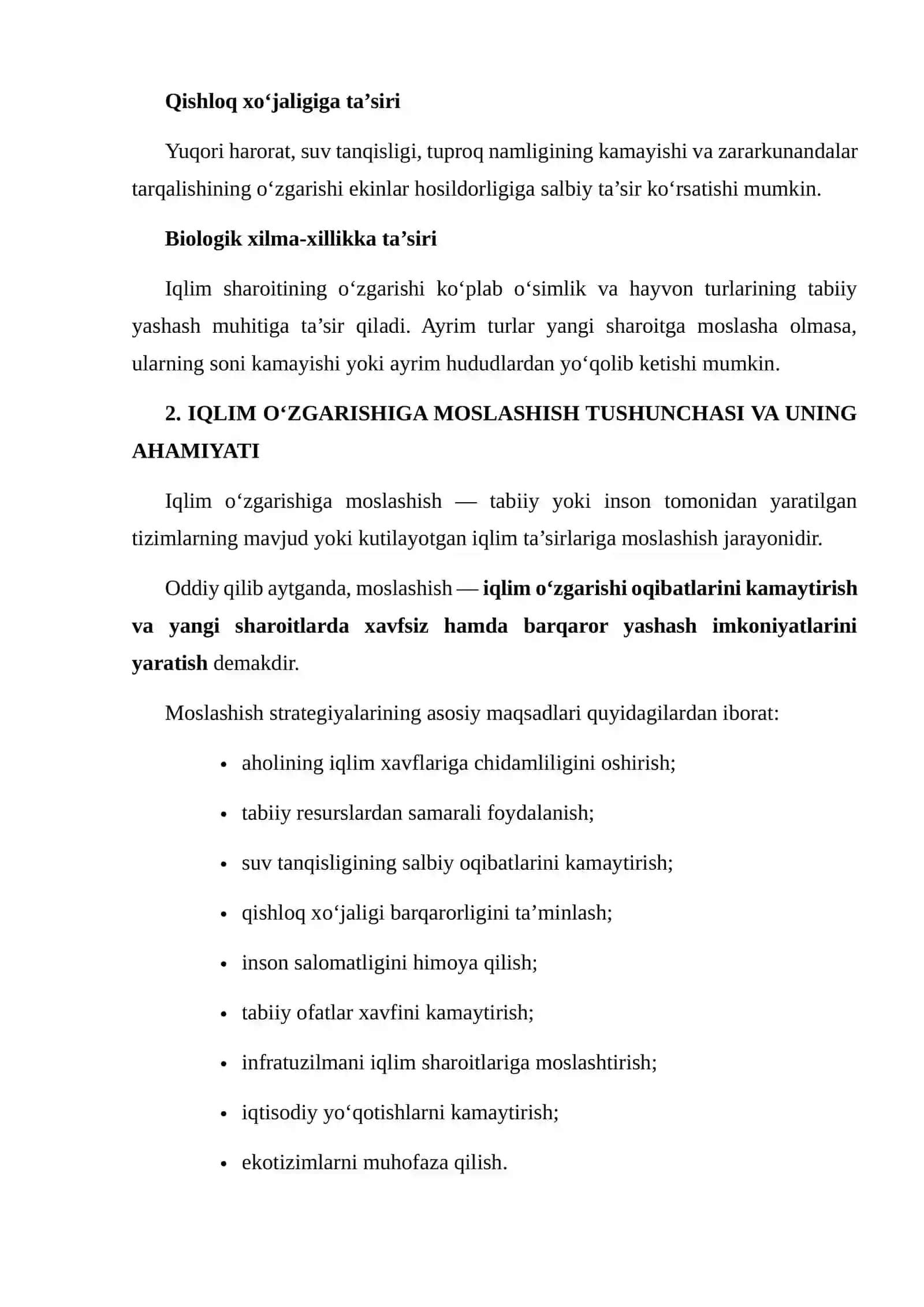 IQLIM O‘ZGARISHIGA MOSLASHISH STRATEGIYALARI 4