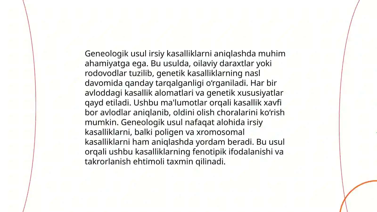 Geneologik usulning irsiy kasallilarni aniqlashda qo'llanishi 4