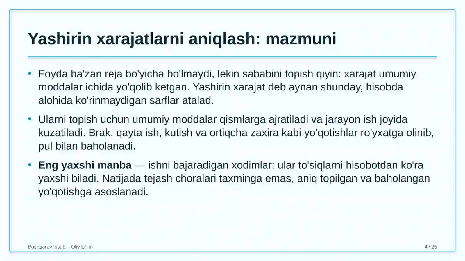 olimpiya zaxiralari kollejlarida yashirin xarajatlarni aniqlash 7802 4