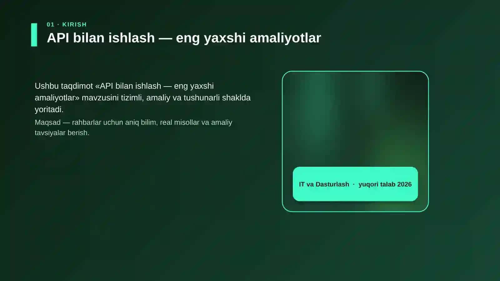 API bilan ishlash — eng yaxshi amaliyotlar 4