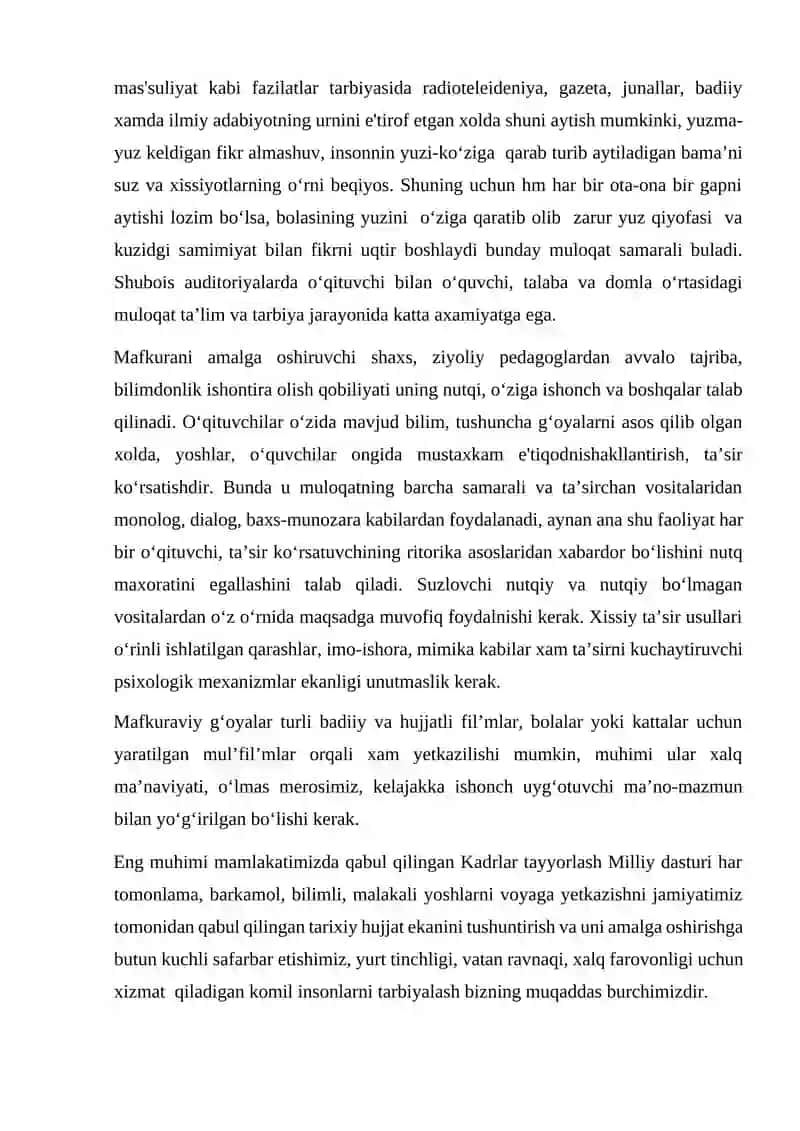 Ma’naviy-ma’rifiy ishlarning samaradorligini oshirishda kadrlarning o‘rni 4