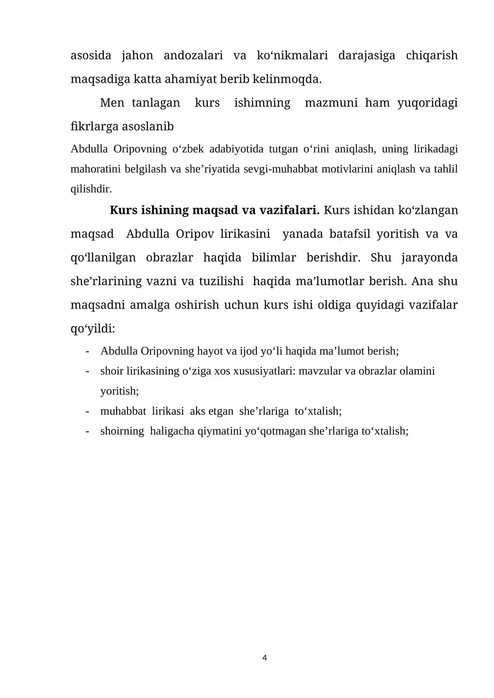 ABDULLA ORIPOV SHE’RIYATIDA SEVGI - MUHABBAT MOTIVLARI 4