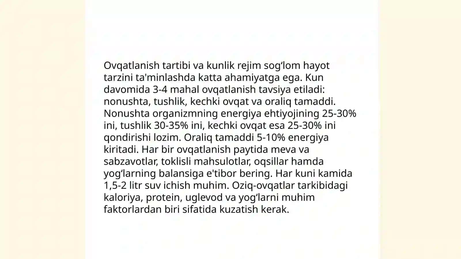 Ovqatlanishning inson organizmiga taʼsiri Mahamadxonov Azizxon 4