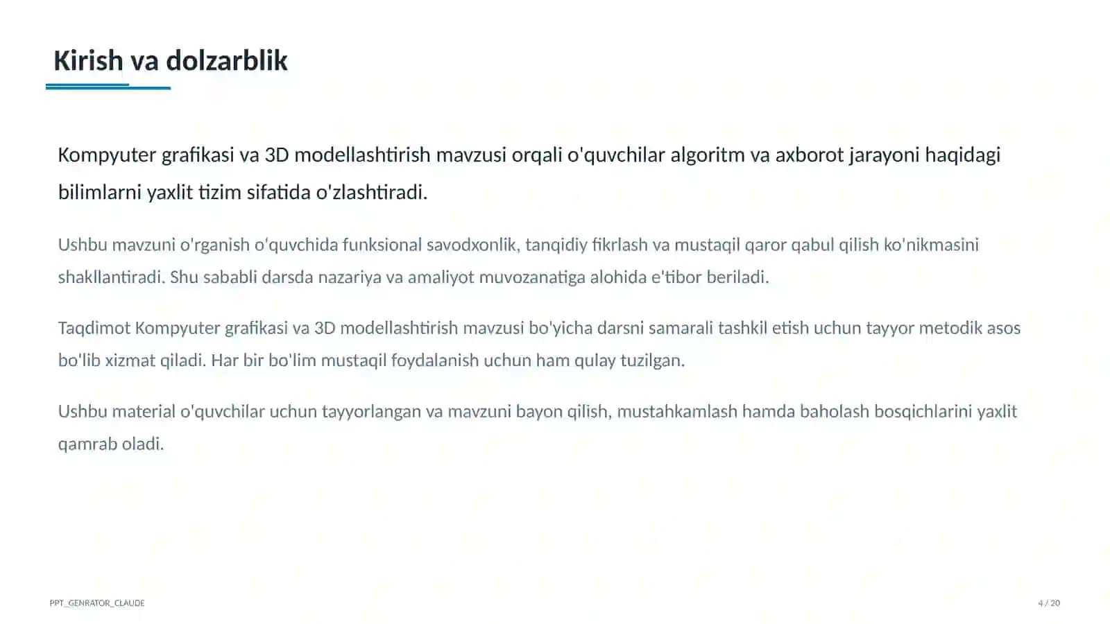 Kompyuter grafikasi va 3D modellashtirish (10-sinf) 4