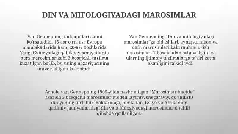 Arnold va Gennep asarlarida antropologik qarashlar 4