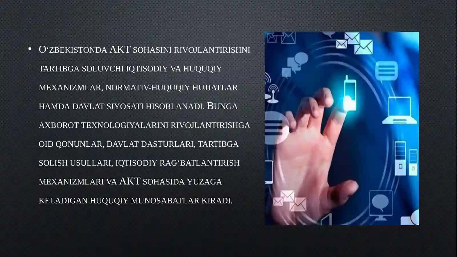Oʻzbekistonda axborot texnologiyalari rivojlantirishning iqtisodiy-huquqiy asoslari 4