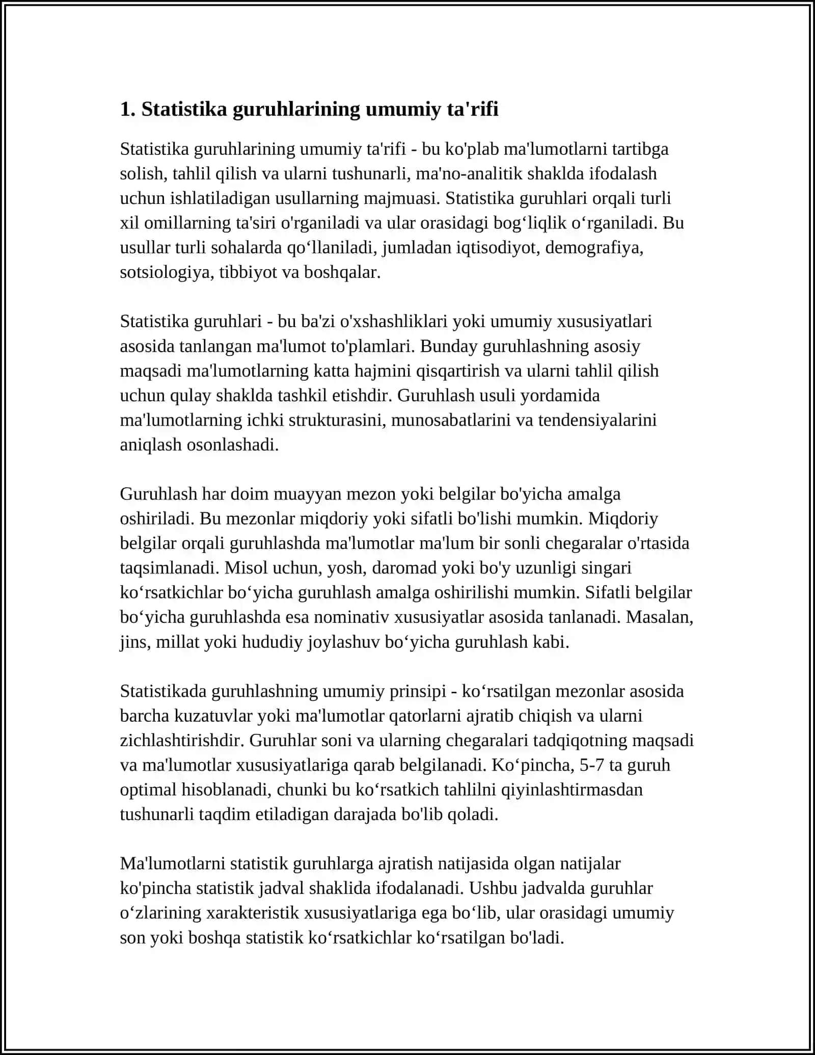 STATISTIK GURUHLAR 4