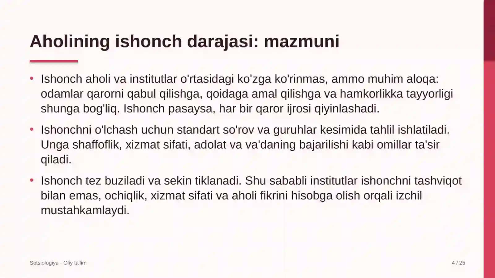 Sotsiologiya · Oliy ta'lim 4