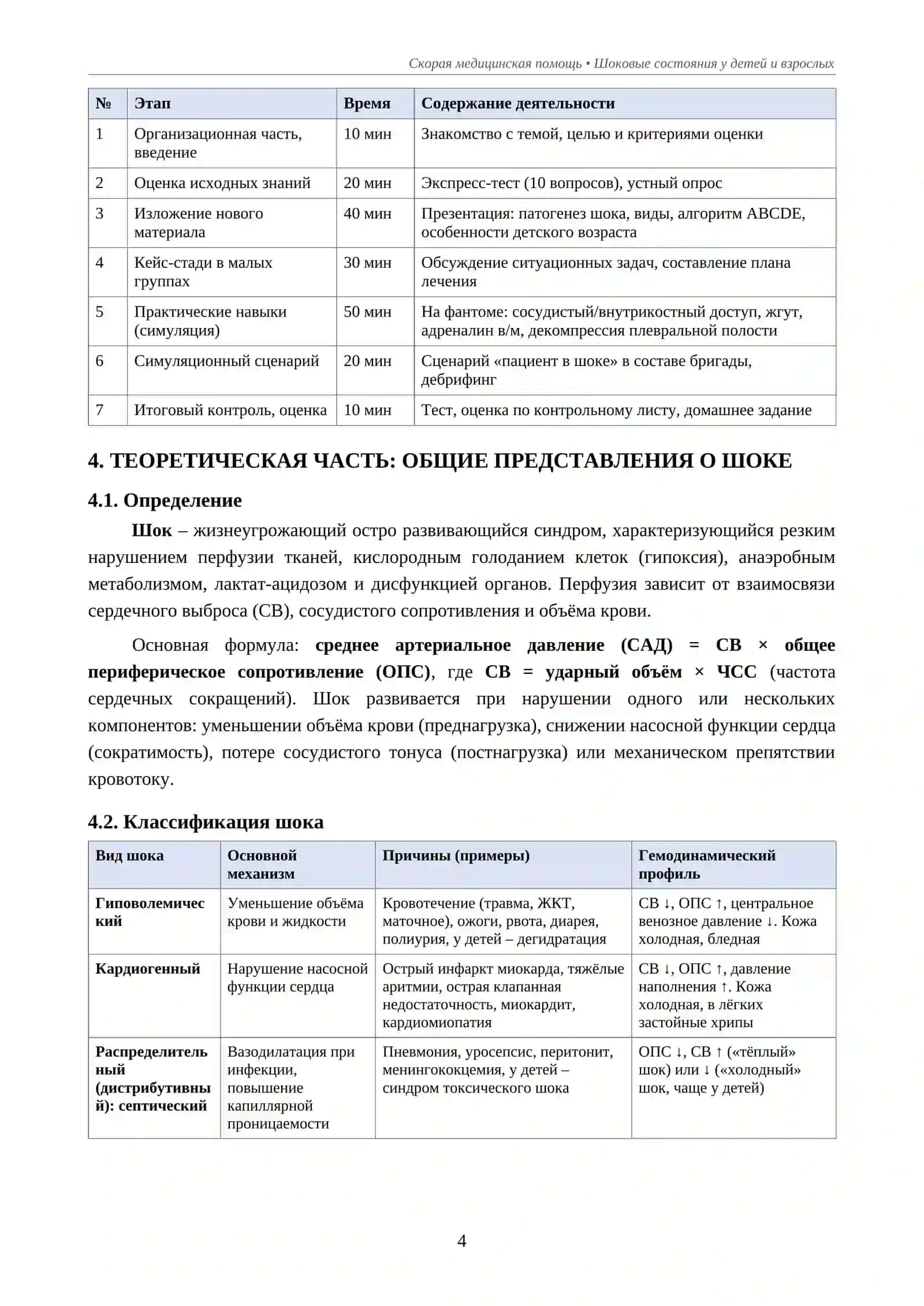 Шоковые состояния у детей и взрослых: диагностика и неотложная помощь 4