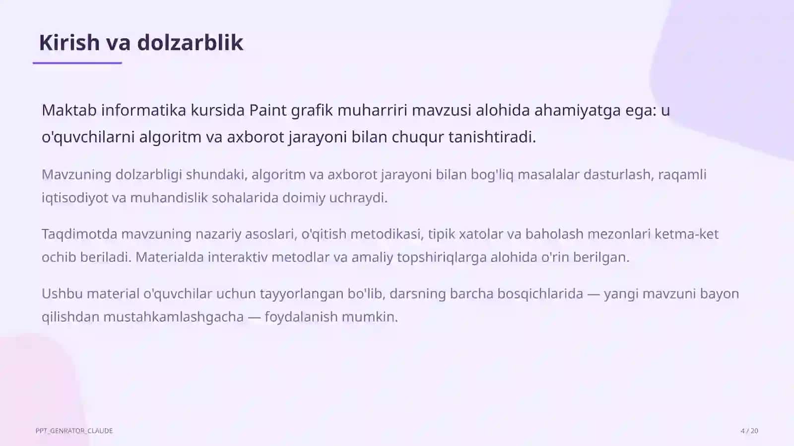 Paint grafik muharriri (5-sinf) 4