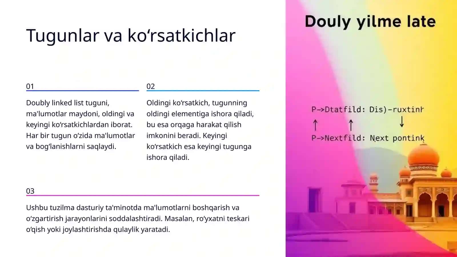 Ikki bog‘langan ro‘yxat algoritmlari 4