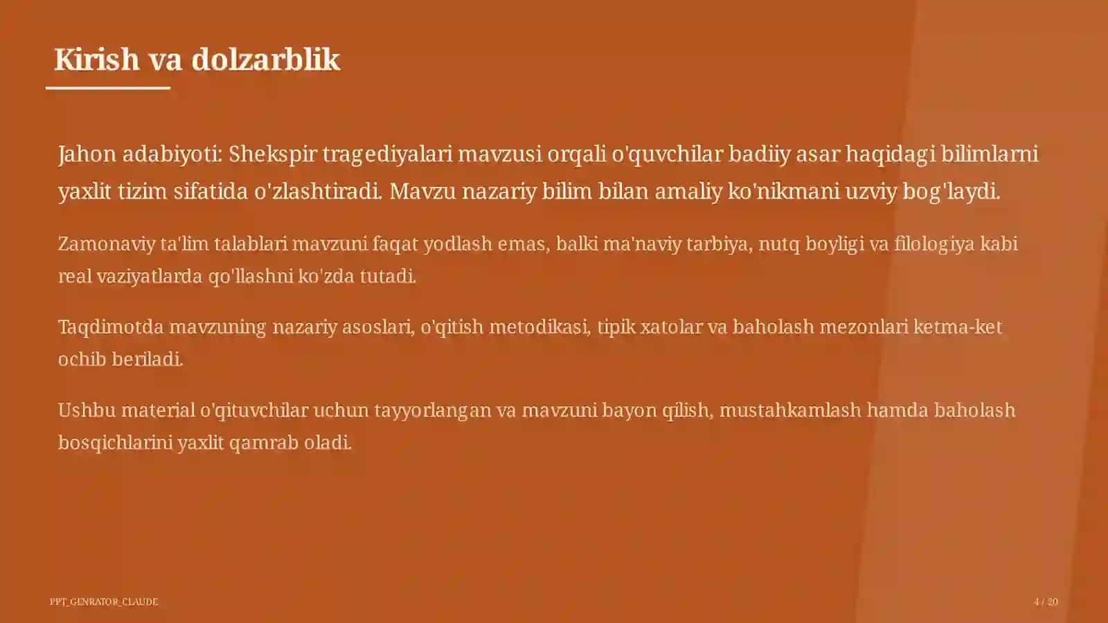 Shekspir tragediyalari (10-sinf) 4