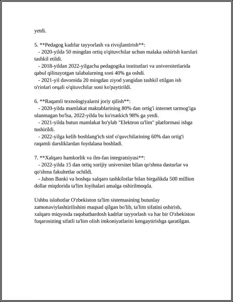 "Oʻzbekistonda taʼlim boshqaruv tizimidagi islohotlar" 4