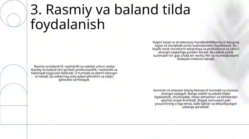 Rasmiy Uslubda So'Z Tanlash 4