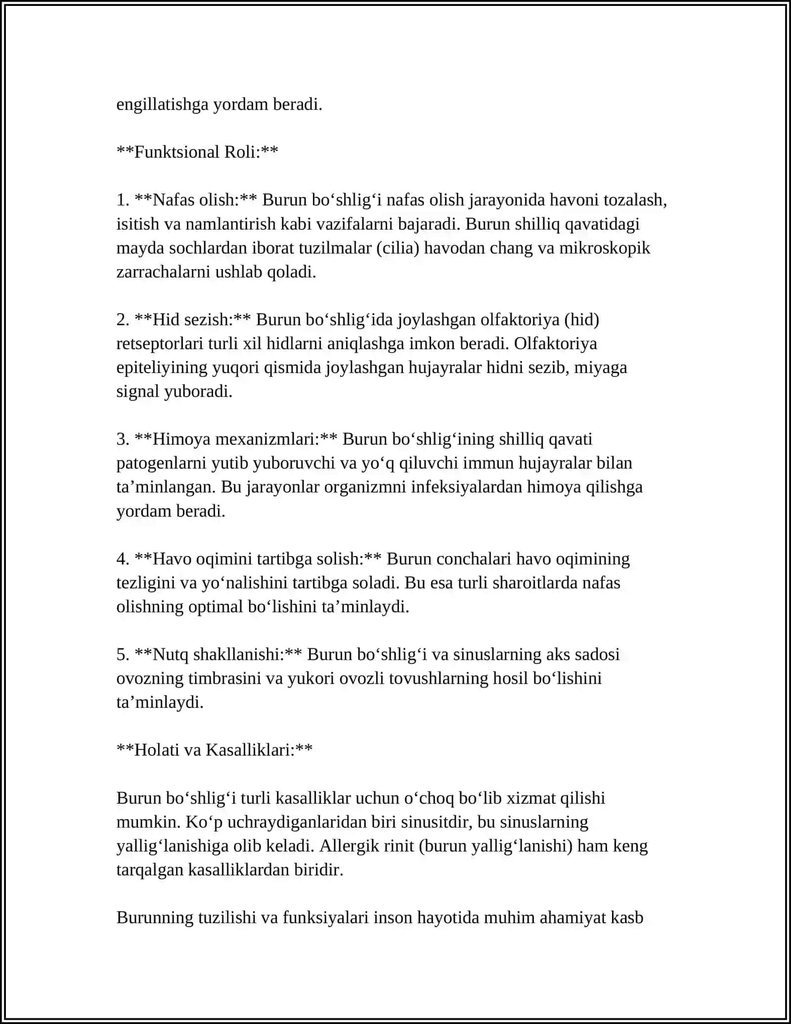 BURUN BOʻSHLIGI 4